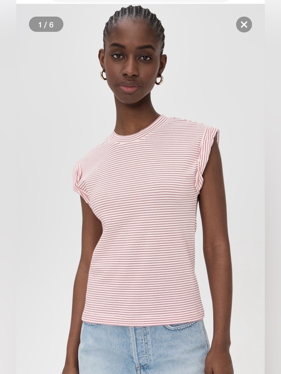 pistola Tops - NWT Pistola Olivia white Ruby stripe Tee Shirt Sz S
